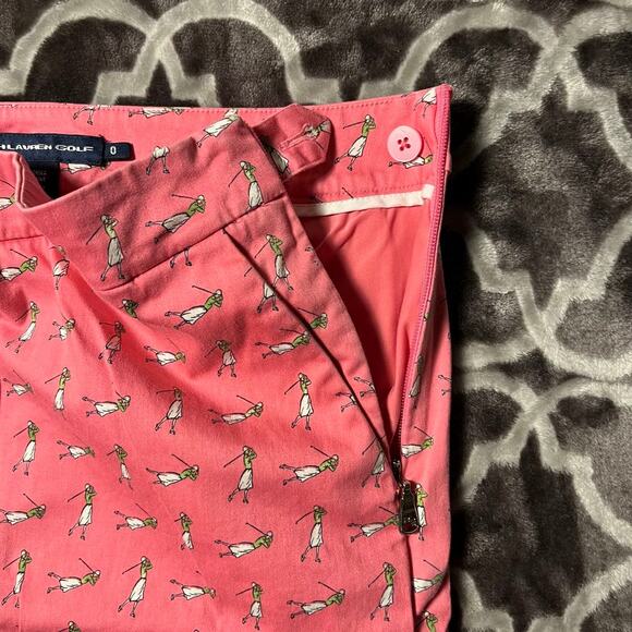 Ralph Lauren Golf Skirt Skort Size 0 Pink AOP All Over Print Pockets Under Short - Picture 3 of 6
